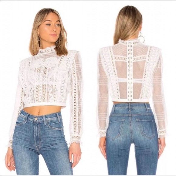 FOR LOVE AND LEMONS Lace Long Sleeve Top - Picture 1 of 5